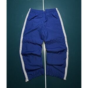 Vintage Old Navy Track Pants Mens Medium Blue Baggy Windbreaker Striped Y2K
